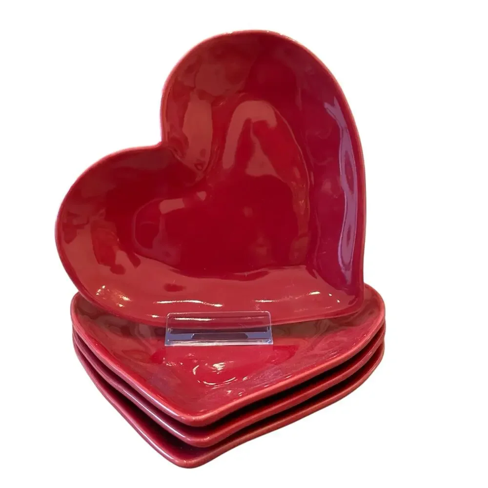 Copied -  New Target Threshold Pink Heart Melamine Dinner Plate Set of (4)